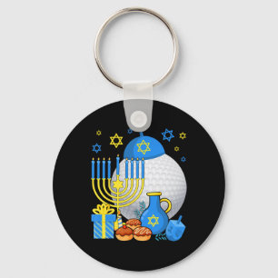 Funny Jewish Golf Ball Menorah Happy Hanukkah Chan Key Ring