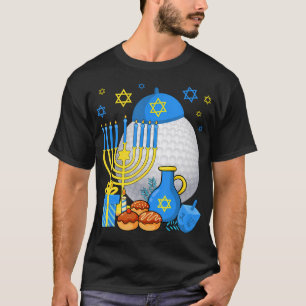 Funny Jewish Golf Ball Menorah Happy Hanukkah Chan T-Shirt