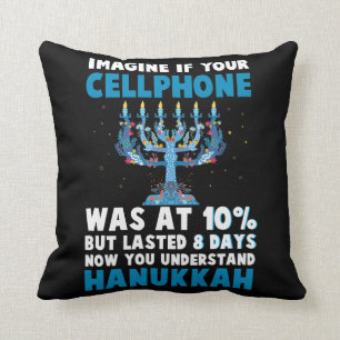 Funny Jewish Hanukkah christmas menorah judaism Cushion