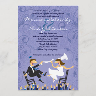 Funny Jewish Hora Chair Dance Wedding Invitation