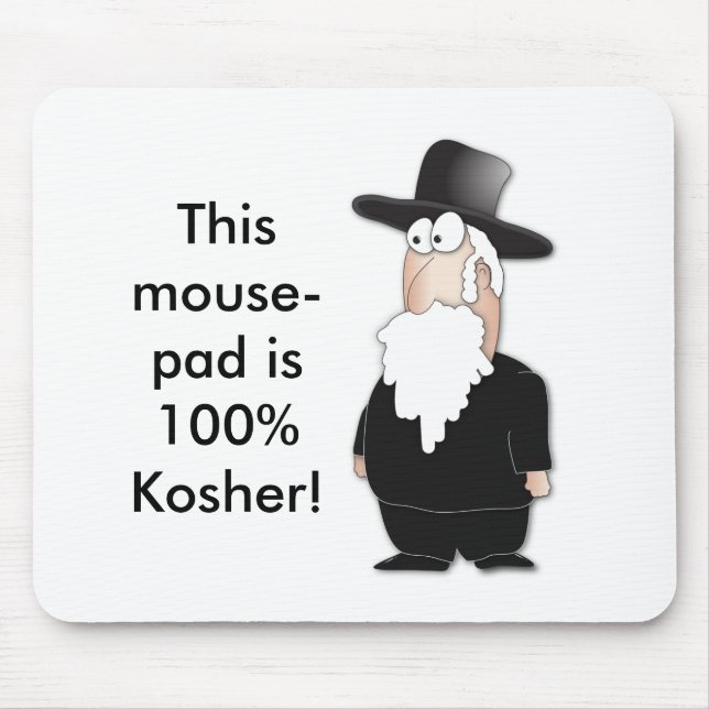 Funny Jewish rabbi - cool cartoon Mouse Pad (Front)