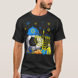 Funny Jewish Soccer Ball Shoes Menorah Hanukkah C T-Shirt