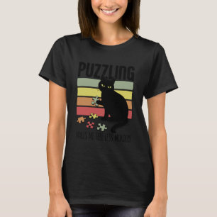 Funny Jigsaw Puzzle Cat Puzzle Lover T-Shirt