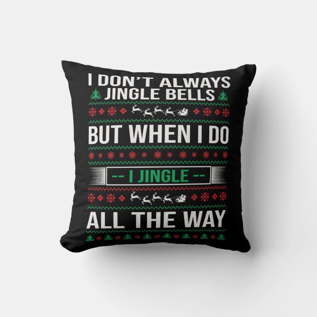 Funny Jingle Bells Christmas Cushion (Front)