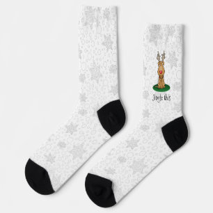 Funny Jingle This Red Nose Reindeer Dog Christmas Socks
