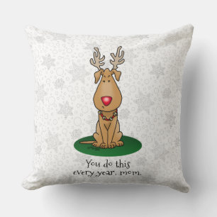 Funny Jingle This Red Nose Reindeer Dog Cute Cushion