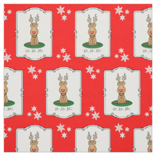 Funny Jingle This Red Nose Reindeer Dog Cute Fabric