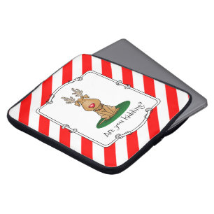 Funny Jingle This Red Nose Reindeer Dog Cute Laptop Sleeve