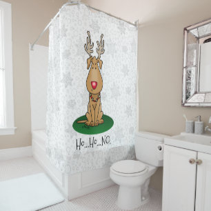 Funny Jingle This Red Nose Reindeer Dog Cute Shower Curtain