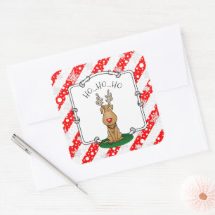 Funny Jingle This Red Nose Reindeer Dog Cute Square Sticker