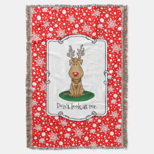 Funny Jingle This Red Nose Reindeer Dog Cute Throw Blanket