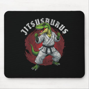 Funny Jitsusaurus T-rex Brazilian Dinosaur BJJ Jiu Mouse Pad