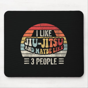Funny Jiu-Jitsu and Maybe 3 People Retro Vintage Mouse Pad