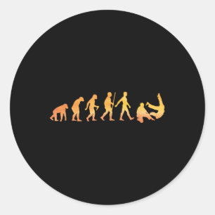 Funny Jiu Jitsu Art For Men Women Kids Jiu Jitsu L Classic Round Sticker