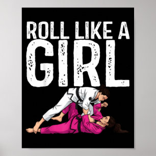 Funny Jiu Jitsu Art for Women Girls Kids Brazilian Poster
