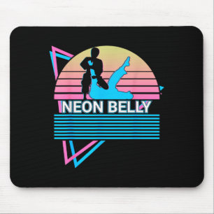 Funny Jiu Jitsu Bjj Retro Neon Belly Mouse Pad