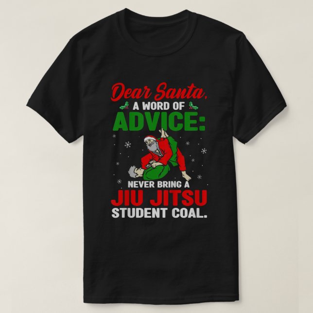 Funny Jiu Jitsu Christmas Bjj Santa Claus Jiujitsu T-Shirt (Design Front)