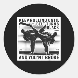 Funny Jiu Jitsu Design Men Women Kids Brazilian Classic Round Sticker