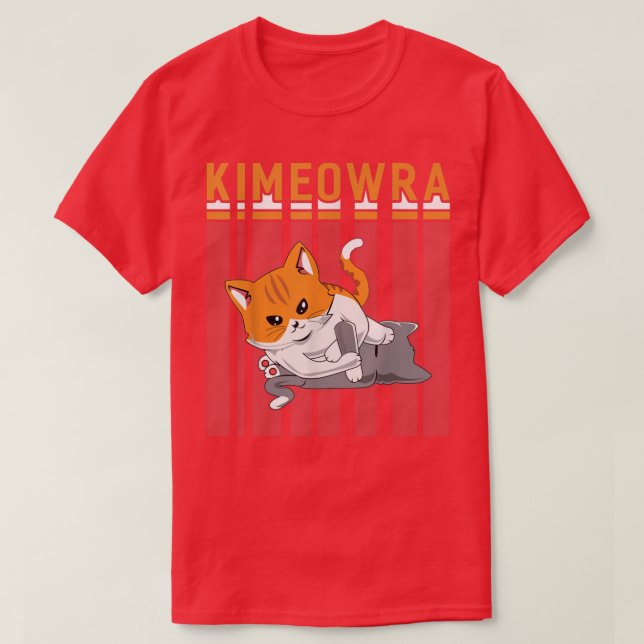 Funny Jiu Jitsu Kimura Kimeowra Cat  T-Shirt (Design Front)