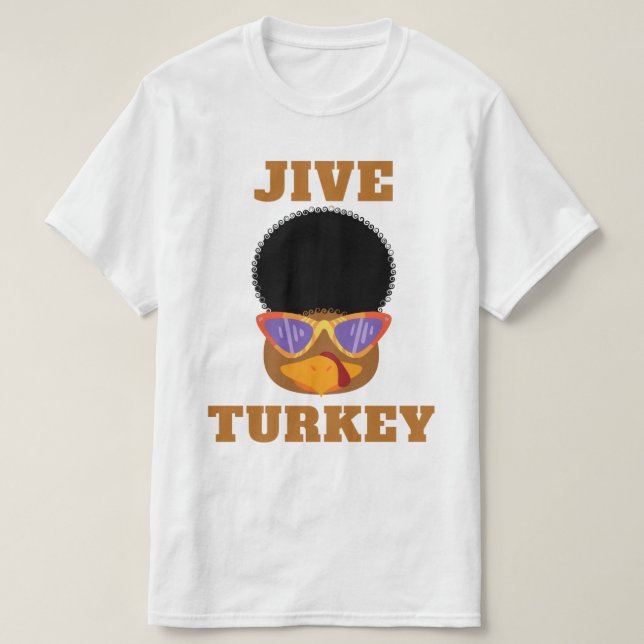 Funny Jive Turkey Thanksgiving Basic T-Shirt (Design Front)