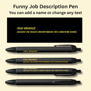 Funny Job Title - Idea Wrangler Black Ink Pen
