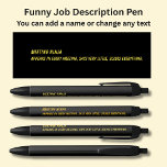 Funny Job Title - Meeting Ninja Black Ink Pen<br><div class="desc">Add the Name or Initials,  Change any of the text - Change to your own details. See my store for lots more great Pens</div>