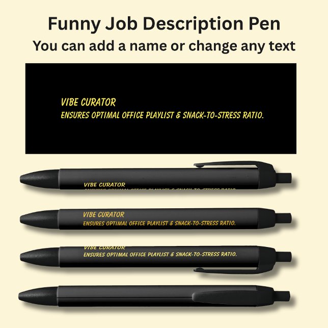 Funny Job Title - Vibe Curator Black Ink Pen (Creator Uploaded)