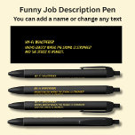 Funny Job Title - Wi-Fi Whisperer Black Ink Pen<br><div class="desc">Add the Name or Initials,  Change any of the text - Change to your own details. See my store for lots more great Pens</div>