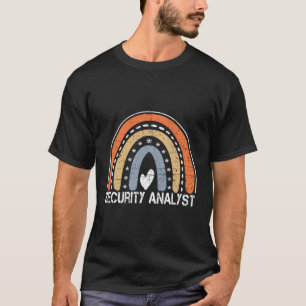 Funny Job Title Worker Vintage Rainbow Security An T-Shirt