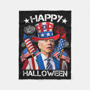 Funny Joe Biden 4th Of July Shirt Happy Halloween Fleece Blanket
