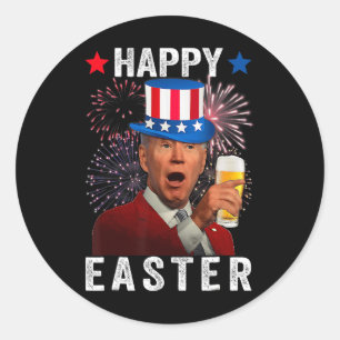 Funny Joe Biden Confused Happy Easter For 4th Of J Classic Round Sticker