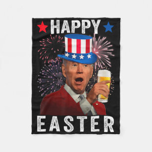 Funny Joe Biden Confused Happy Easter For 4th Of J Fleece Blanket