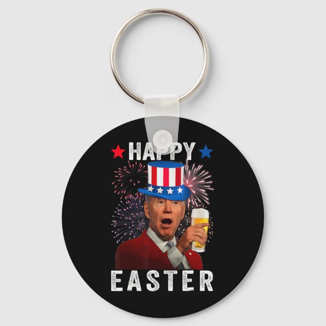 Funny Joe Biden Confused Happy Easter For 4th Of J Key Ring (Front)
