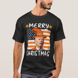 Funny Joe Biden Confused Merry Christmas Happy Hal T-Shirt