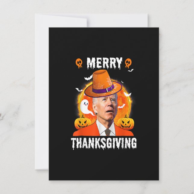 Funny Joe Biden Confused Merry Thanksgiving For Ha Invitation (Front)