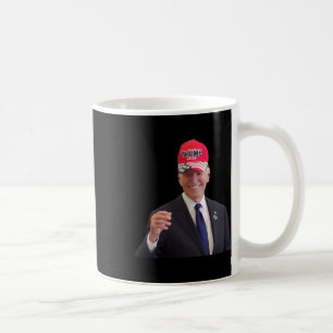 Funny Joe Biden Dons Trump 2024 Cap Coffee Mug