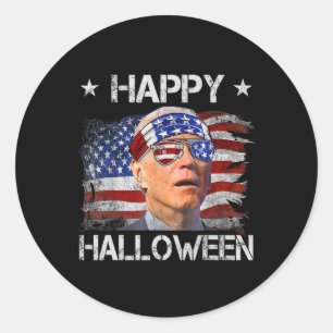 Funny Joe Biden Fourth 4th Of July Happy Halloween Classic Round Sticker