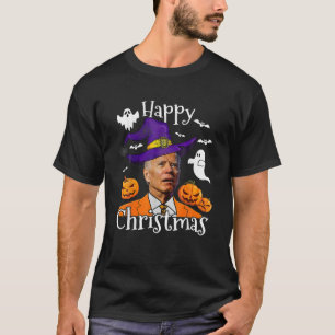 Funny Joe Biden Halloween Confused Happy Christmas T-Shirt