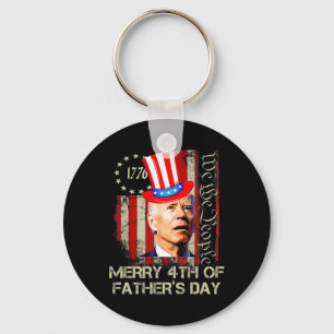 Funny Joe Biden Happy 4th Of Father's Day Shirts 4 Key Ring