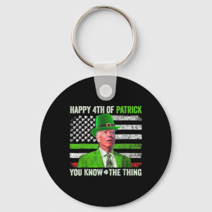Funny Joe Biden Happy 4th Of July Confused St Patr Key Ring