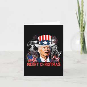 Funny Joe Biden Happy Christmas In July Usa Flag F Card