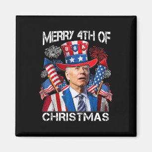 Funny Joe Biden Merry 4th Of Christmas 4th Of July Magnet