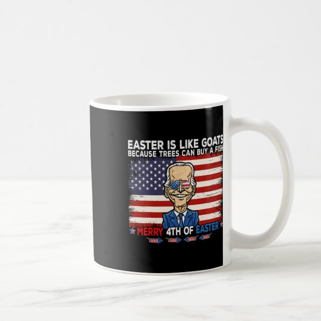Funny Joe Biden Merry 4th Of Easter Design Fourth  Coffee Mug (Right)