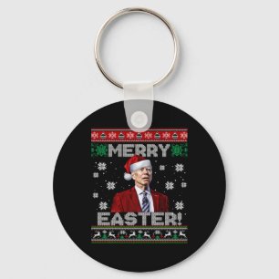 Funny Joe Biden Merry Easter Ugly Christmas Sweate Key Ring