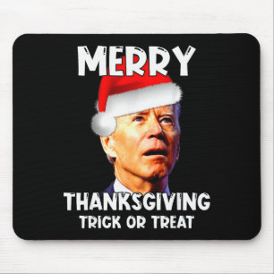 Funny Joe Biden Santa Hat Merry Thanksgiving Chris Mouse Pad