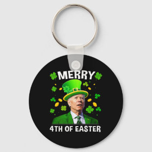 Funny Joe Biden St Patricks Day Merry 4th Of Easte Key Ring