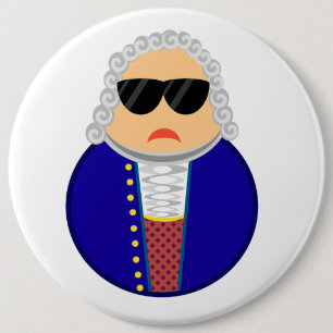 Funny Johann Sebastian Bach Composer 6 Cm Round Badge