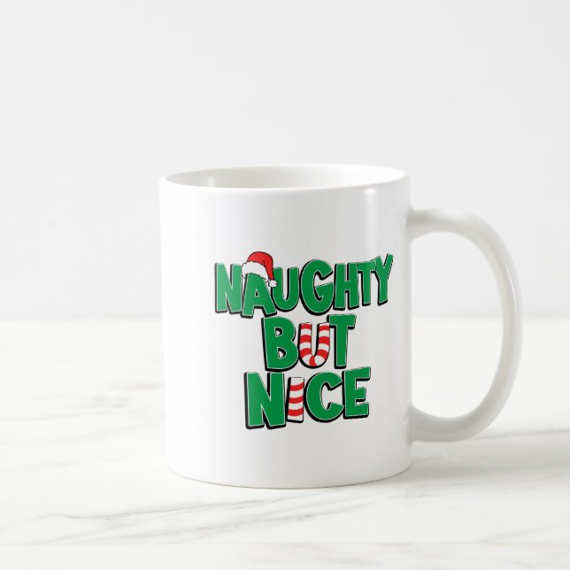 Funny Joke Christmas Humor Naughty But Nice  Coffee Mug (Right)