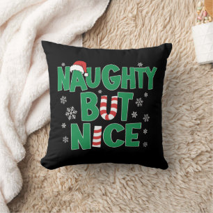 Funny Joke Christmas Humour Naughty But Nice Cushion