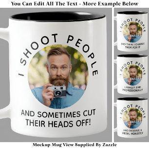 Funny Joke Custom Photo Photographer Novelty Black Two-Tone Coffee Mug